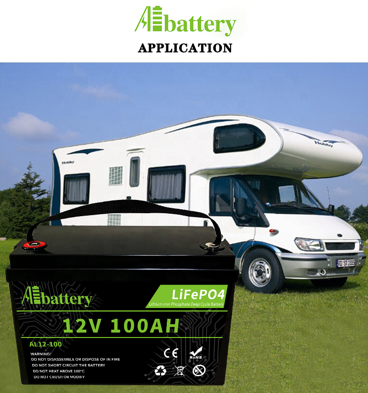 LiFePO4 Battery 12V 100Ah Up to 7000 Deep Cycle Lithium Iron Phosphate  autoBattery with BMS for Campers RV Solar Marine Energy Power Supply