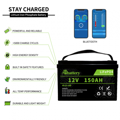 5 Years Warranty,5000 Deep Cycle Lithium Battery,Add Screen,Bluetooth,Water Proof Lithium Battery